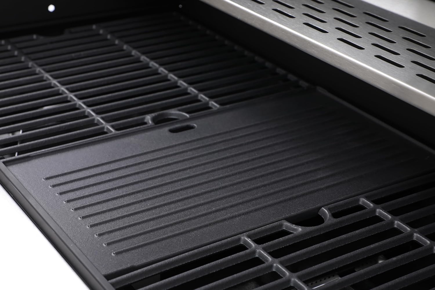 6-Burner Propane Gas BBQ Grill with Side Burner, 57,300 BTU Output, Enameled Cast Iron Grates, Heavy-Duty Stainless Steel Outdoor Grill for Backyard Barbecue