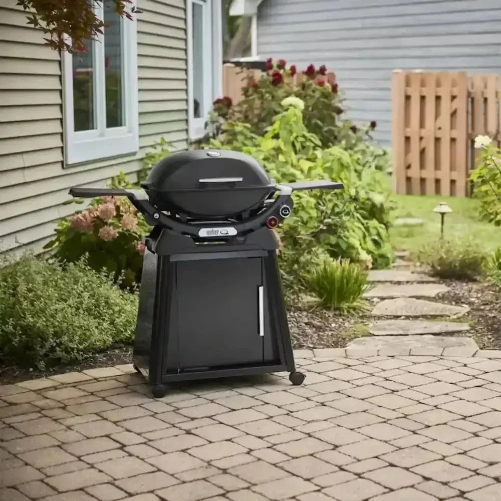 Weber Q 2800N+ Gas BBQ Grill with Stand, Midnight Black